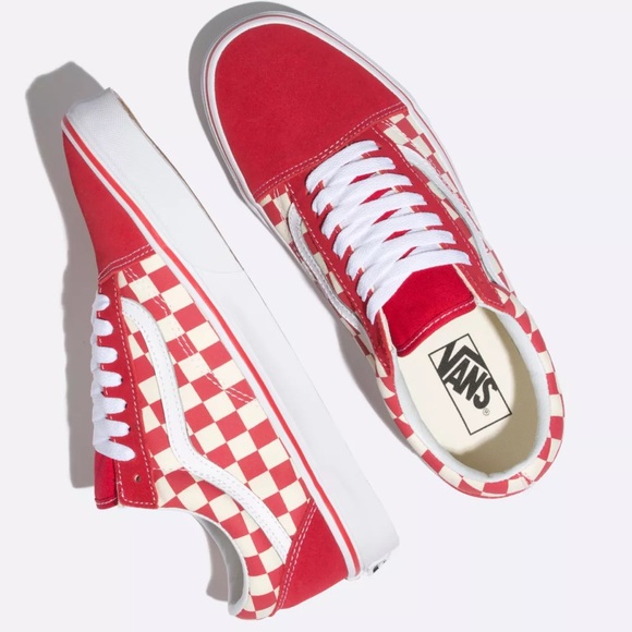 VANS PRIMARY CHECK OLD SKOOL RED/WHITE - Picture 8 of 10